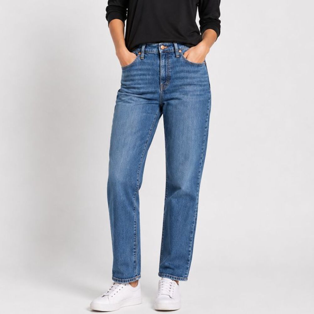 Madewell The Perfect Vintage Wide Leg Jeans 30 Blue High Rise Straight Leg Denim